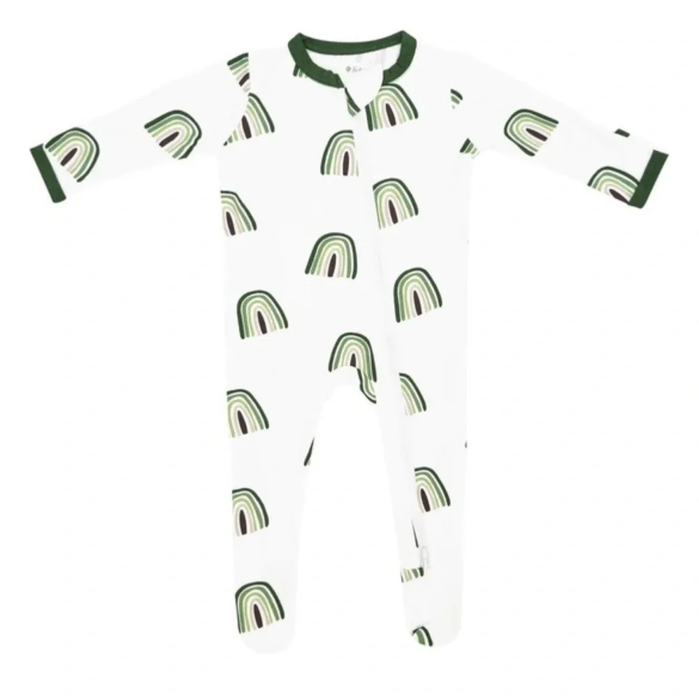 KYTE Baby 6-12 Mnths Green and White Kids One Piece